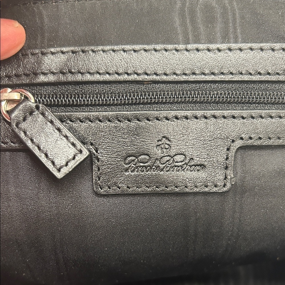 Brooks‎ Brothers Leather Elegant Black Handbag Preppy Minimalist Old Money - Picture 9 of 14
